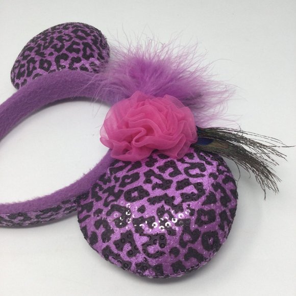 Disney Parks Leopard Peacock Mickey Ears Headband